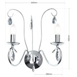 Orion WA 2-1093/2- Kristalna zidna lampa ALESSIA 2xE14/40W/230V sjajni hrom | Eponuda.com