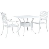  Set za vrtni bistro od 3 komada bijelog lijevanog aluminija | shoptok.hr