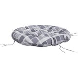  Okrugli jastuk sivog kariranog uzorka Ø 100 x 11 cm Oxford tkanina | shoptok.hr