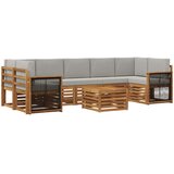  Set vanjskih sofa 8 kom. Prirodna i svjetlosiva | shoptok.hr