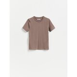 Reserved Regular majica kratkih rukava od pamuka - smeđi | shoptok.hr