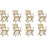  Zložljivi vrtni stoli 8 kosov 54,5x58x90 cm trdna akacija | Shoptok.si