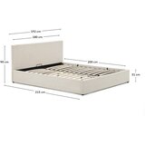 Kave Home Bež tapecirani bračni krevet s prostorom za odlaganje s podnicom 180x200 cm Nahiri – | shoptok.hr