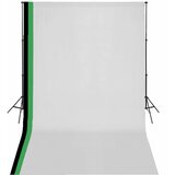 vidaXL Komplet za fotografski studio 3 ozadja iz bombaža in okvir 3x5m Cene