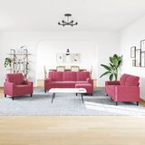  4-dijelni set sofa s jastucima crvena boja vina baršunasti | shoptok.hr