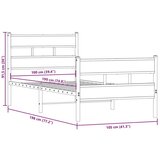 vidaXL Metalni okvir kreveta bez madraca boja hrasta sonome 100x190 cm | shoptok.hr
