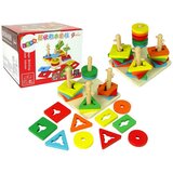 Montessori drvena podloga za sortiranje šarenih blokova | shoptok.hr