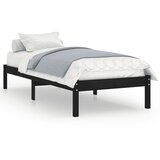Maison Chic Posteljni okvir - Enojna postelja - Postelja za odrasle črn iz trdnega lesa 75x190 cm-J14155, (21759248) Cene