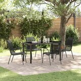 Vrtni set za objed 5 pcs Crna Čelik s prahom premazan | shoptok.hr