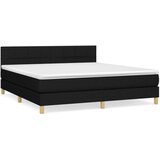 vidaXL Box spring postelja z vzmetnico črna 180x200 cm blago | Shoptok.si