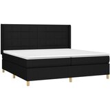  Krevet box spring s madracem LED crni 200x200 cm od tkanine | shoptok.hr