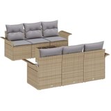  Set od 7 dijelova vrtnog kauča s jastučićima Bež Poli Ratan | shoptok.hr