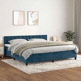  Krevet s oprugama i madracem tamnoplavi 200x200 cm baršunasti | shoptok.hr