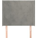  Uzglavlje s ušima svjetlosivo 83x16x118/128 cm baršunasto | shoptok.hr