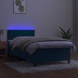  box spring s madracem LED tamnoplavi 80 x 200 cm baršun | Eponuda.com
