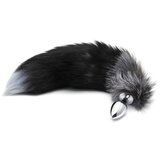 Alive Anal Pleasure - srednji analni dildo s lisičjim repom (srebrno-crni) | shoptok.hr