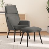 The Living Store Stol za sproščanje s stolčkom svetlo sivo blago - Stol Za Sproščanje S Stolčkom, (21420315) Cene