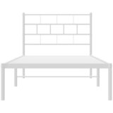  Metalni okvir za krevet s uzglavljem bijeli 100x190 cm | shoptok.hr