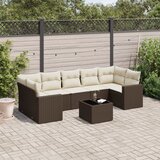  8-dijelni set vrtnih sofa s jastucima smeđi od poliratana | shoptok.hr