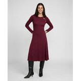 Polo Ralph Lauren Dolge obleke BRENDY KNITFIT FLAREDRESSES Bordo | Shoptok.si