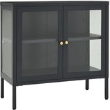 Maison Chic Komoda - Predalnik - Stranska omarica antracitna 70x35x70 cm jeklo in steklo, (21719631) | Shoptok.si