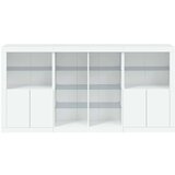 vidaXL Komoda z LED lučkami bela 202x37x100 cm | Shoptok.si