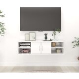 vidaXL Stenska polica visok sijaj bela 102x30x29 cm iverna plošča Cene