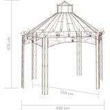  Vrtni paviljon antikni smeđi 400 x 258 x 378 cm željezni | shoptok.hr