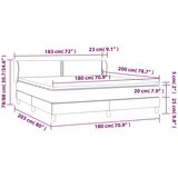  Krevet s oprugama i madracem tamnosmeđi 180x200 cm tkanina | shoptok.hr