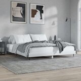 vidaXL Posteljni okvir visok sijaj bel 160x200 cm inženirski les | Shoptok.si