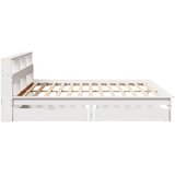 Krevet s regalom z knjige bez madraca bijeli 200x200cm borovina | Eponuda.com