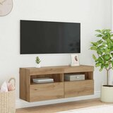 vidaXL TV stenska omara Umetni hrast 100 x 30 x 40 cm Konstruiran les Cene