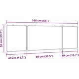  Magnetna bijela ploča sklopiva 160 x 50 x 1,7 cm aluminijska | shoptok.hr