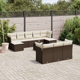 vidaXL 11-dijelni set vrtnih sofa od poliratana s jastucima smeđi | shoptok.hr