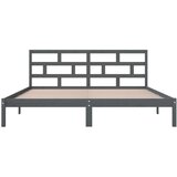  Posteljni okvir siv iz trdnega lesa 135x190 cm 4FT6, (20645086) | Shoptok.si