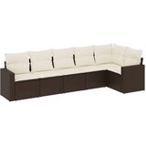  6-dijelni set vrtnih sofa od poliratana s jastucima smeđi | shoptok.hr