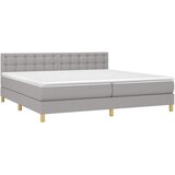  box spring s madracem LED svjetlosivi 200x200 cm tkanina | shoptok.hr