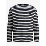 Jack & Jones Dark blue men's striped T-Shirt Badge - Men