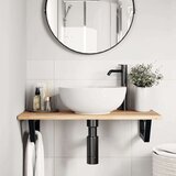  Zidna polica za Lavabo - Umivaonik od čelika i masivnog bagremovog drva | shoptok.hr
