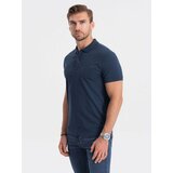 Ombre Men's polo t-shirt with decorative buttons Cene