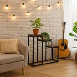 ModernHome loft stalak za cvijeće za dekoraciju, s 3 police crni | shoptok.hr