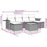  7-dijelni set vrtnih sofa od poliratana s jastucima smeđi | shoptok.hr