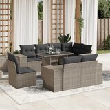  9-dijelni set vrtnih sofa od poliratana s jastucima svjetlosivi | shoptok.hr