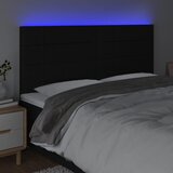  LED uzglavlje crno 180x5x118/128 cm od tkanine | shoptok.hr