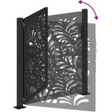 Vrtna vrata crna 100x100 cm čelični valoviti dizajn | shoptok.hr
