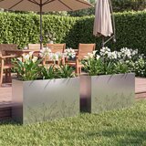  Vrtna saksija 2 kom. Srebrna 80 x 20 x 49 cm Pocinčani čelik | shoptok.hr