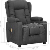  Masažni stol s funkcijo vstajanja temno sivo blago, (20939854) | Shoptok.si