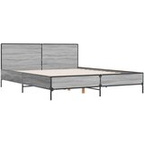  Posteljni okvir siva sonoma 135x190 cm inženirski les in kovina | Shoptok.si