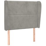  Uzglavlje s ušima svjetlosivo 103x23x118/128 cm baršunasto | shoptok.hr