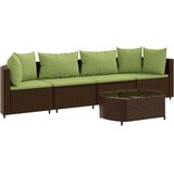  5-dijelni set vrtnih sofa s jastucima poliratan smeđi | shoptok.hr